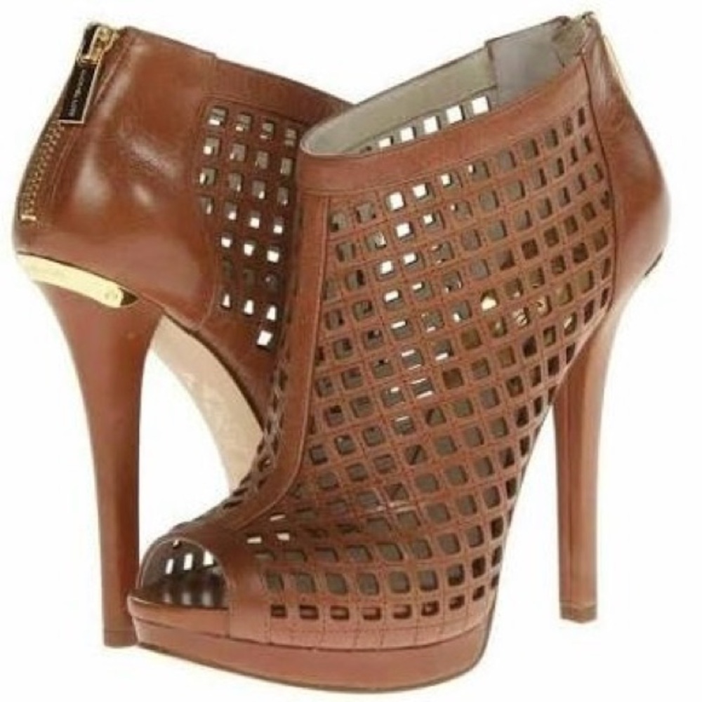 MICHAEL Michael Kors - Graham Peep Toe Platform Caged Booties (Like New No Box)